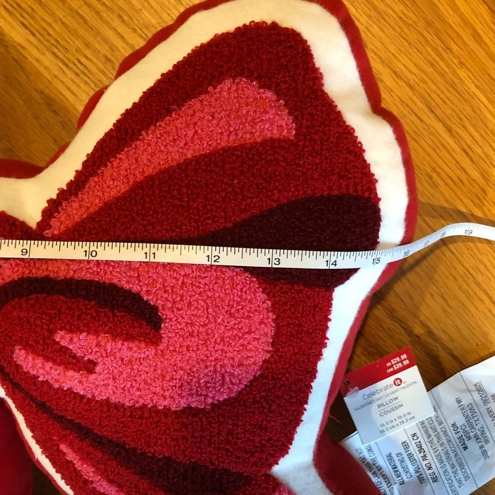 New with tag Celebrate It Red and Pink Bow Holiday Pillow